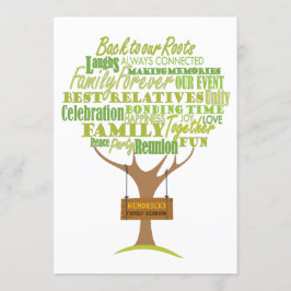 Familiereünie ontwerp met boomelement kaart