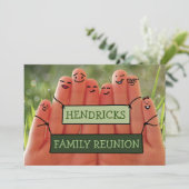 Familiereünie ontwerp met vingers kaart (Staand voorkant)