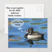 Familiereünie Oproep De Kudde Eend Aankondiging Briefkaart (Voorkant / Achterkant)