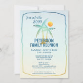 Familiereünie Palm Trees Beach Tropical Kaart (Voorkant)