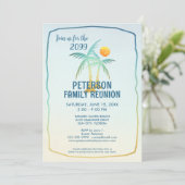 Familiereünie Palm Trees Beach Tropical Kaart (Staand voorkant)