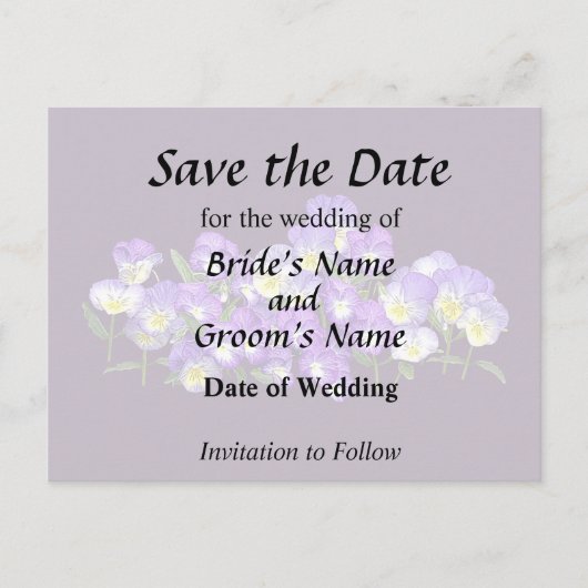 Familiereünie Pansy Aankondigingskaart (Voorkant)