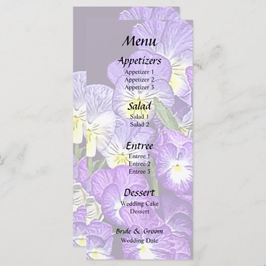 Familiereünie Pansy Menu (Voorkant / Achterkant)