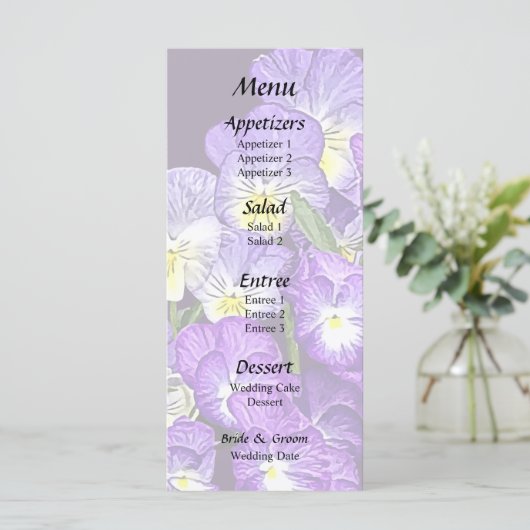 Familiereünie Pansy Menu (Staand voorkant)