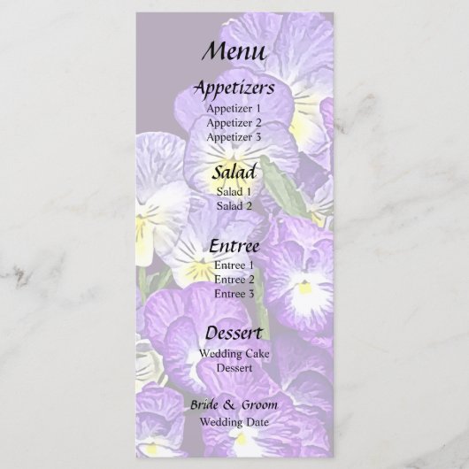 Familiereünie Pansy Menu (Voorkant)