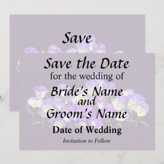 Familiereünie Pansy Save The Date (Voorkant / Achterkant)