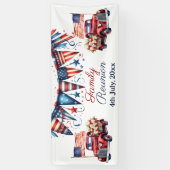 Familiereünie Patriottische Vlag 4 juli Bunting Spandoek (Verticaal)