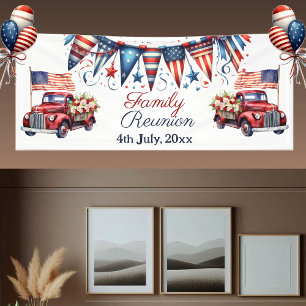 Familiereünie Patriottische Vlag 4 juli Bunting Spandoek