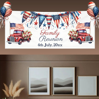 Familiereünie Patriottische Vlag 4 juli Bunting Spandoek
