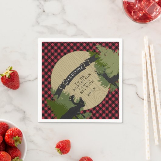 Familiereünie Picnic Deer Antlers Moose Tree Servetten (Insitu)