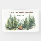 Familiereünie Pine Wood Forest kampvuur Spandoek (Horizontaal)