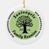 Familiereünie Rond Kerstmis Souvenir Gift Keramisch Ornament (Achterkant)