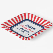 Familiereünie Rood Wit Blauw gepersonaliseerd Papieren Bordje (Gebogen)