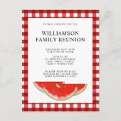 Familiereünie Rood Wit Check Uitnodiging Briefkaart (Voorkant)