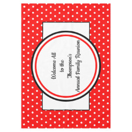 Familiereünie Rood Wit Polka Dots Tafelkleed