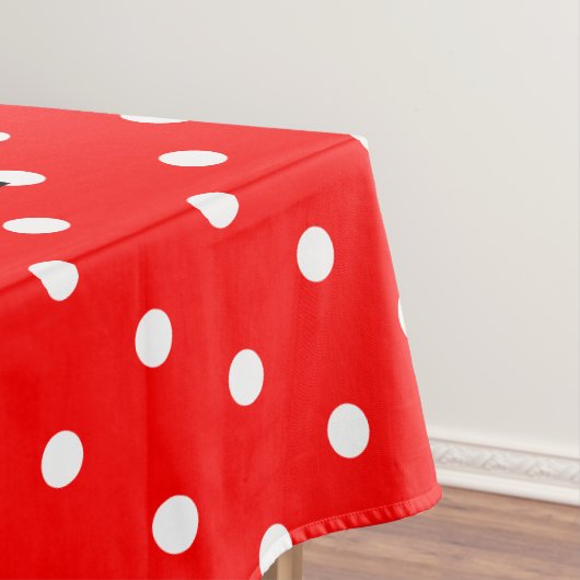 Familiereünie Rood Wit Polka Dots Tafelkleed (Voorbeeld)