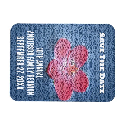 Familiereünie Roze Blauw Vakantie Save the Date Magneet (Horizontaal)