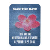 Familiereünie Roze Blauw Vakantie Save the Date Magneet (Verticaal)