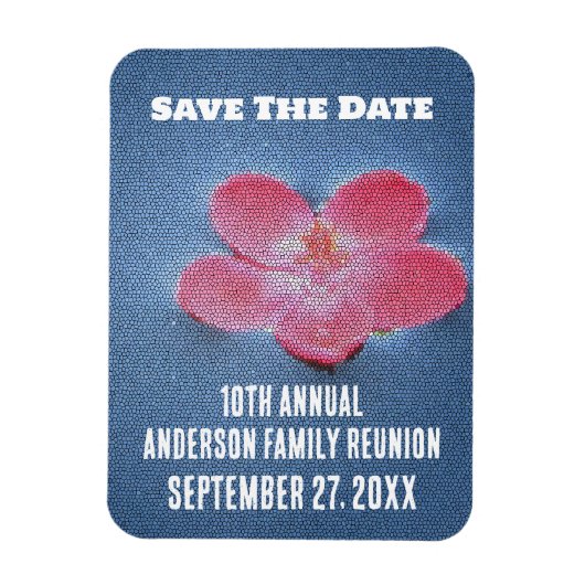 Familiereünie Roze Blauw Vakantie Save the Date Magneet (Verticaal)