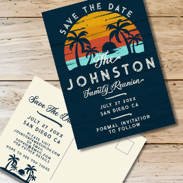 familiereünie Save the Date Beach Palms Briefkaart