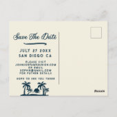  familiereünie Save the Date Beach Palms Briefkaart (Achterkant)