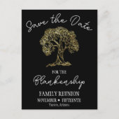 Familiereünie Save The Date Gouden Boom Artwork Aankondigingskaart (Voorkant)