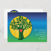 Familiereünie Save the Date Modern Tree Briefkaart (Voorkant / Achterkant)