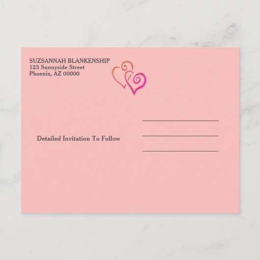 Familiereünie Save The Date Tropical Flamingo's Aankondigingskaart (Achterkant)