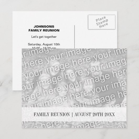 Familiereünie Sla de datum foto briefkaarten (Voorkant / Achterkant)