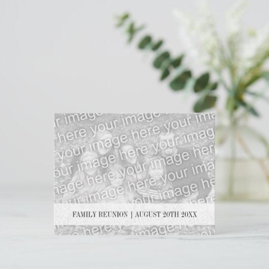 Familiereünie Sla de datum foto briefkaarten (Staand voorkant)