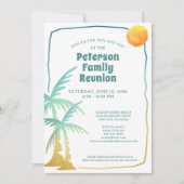 Familiereünie Strandpalmbomen Tropisch Kaart (Voorkant)