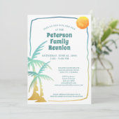 Familiereünie Strandpalmbomen Tropisch Kaart (Staand voorkant)