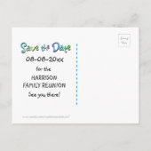 Familiereünie Sunshine Save the Date Briefkaart (Achterkant)