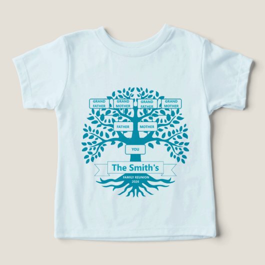 Familiereünie T-shirt met aangepaste stamboom (Design voorkant)