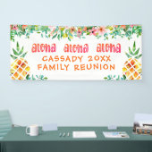 Familiereünie Tropische Ananas Bloemen Banner (Beurs)