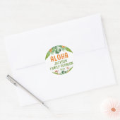 Familiereünie Tropische Palm Aloha Waterverf Ronde Sticker (Envelop)