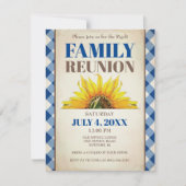 Familiereünie Uitnodigingen Rustieke Zonnebloem Pi (Voorkant)