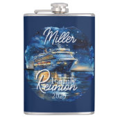 Familiereünie van cruiseschepen in waterverf heupfles (Voorkant)