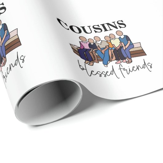 Familiereünie van gezegende vrienden cadeaupapier (Rol Hoek)