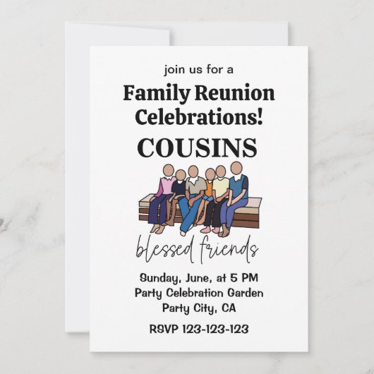 Familiereünie van gezegende vrienden kaart (Voorkant)