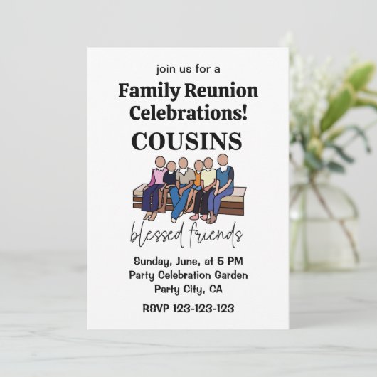Familiereünie van gezegende vrienden kaart (Staand voorkant)