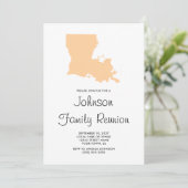 Familiereünie van Peach Louisiana Kaart (Staand voorkant)