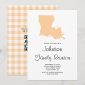Familiereünie van Peach Louisiana Kaart (Voorkant / Achterkant)