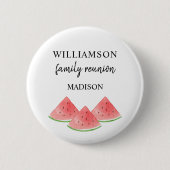 Familiereünie Watermeloen Custom Name Label Ronde Button 5,7 Cm (Voorkant)
