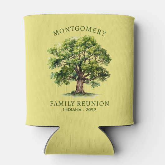 Familiereünie Waterverf stamboom gepersonaliseerd Blikjeskoeler (Achterkant)