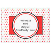 Familiereünie Witte Rode Polka Dots Tafelkleed (Voorkant (Horizontaal))