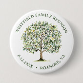 Familiereünie Woodland Waterverf Tree Ronde Button 7,6 Cm (Voorkant)