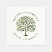 Familiereünie Woodland Waterverf Tree Servet (Voorkant)