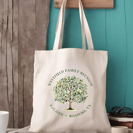 Familiereünie Woodland Waterverf Tree Tote Bag