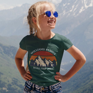 Familieroute Vacatiergebergten Aangepaste Kinderen T-shirt